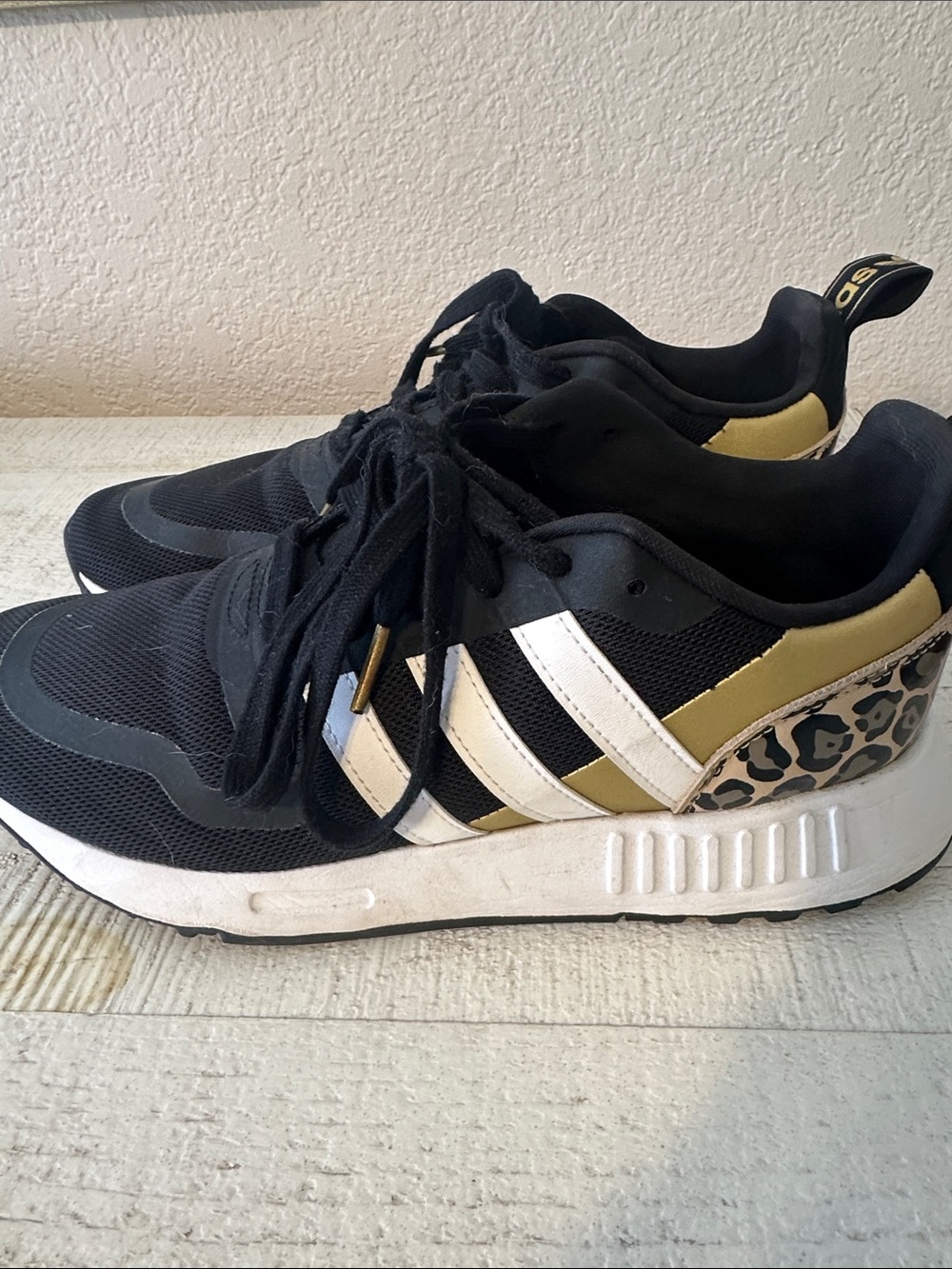 adidas Black/leopard Athletic Sneakers